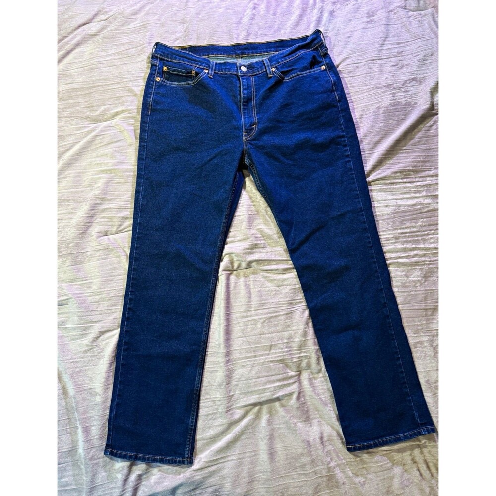 Levi's Mens Slim Fit Straight Leg Dark Wash Blue Denim Jeans 5-Pocket